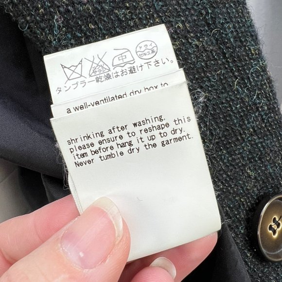 Gray Colored Tweed Wool PAS DE CALAIS Oversized Coat Sz Sm (Missing Fur Collar) - Picture 13 of 15